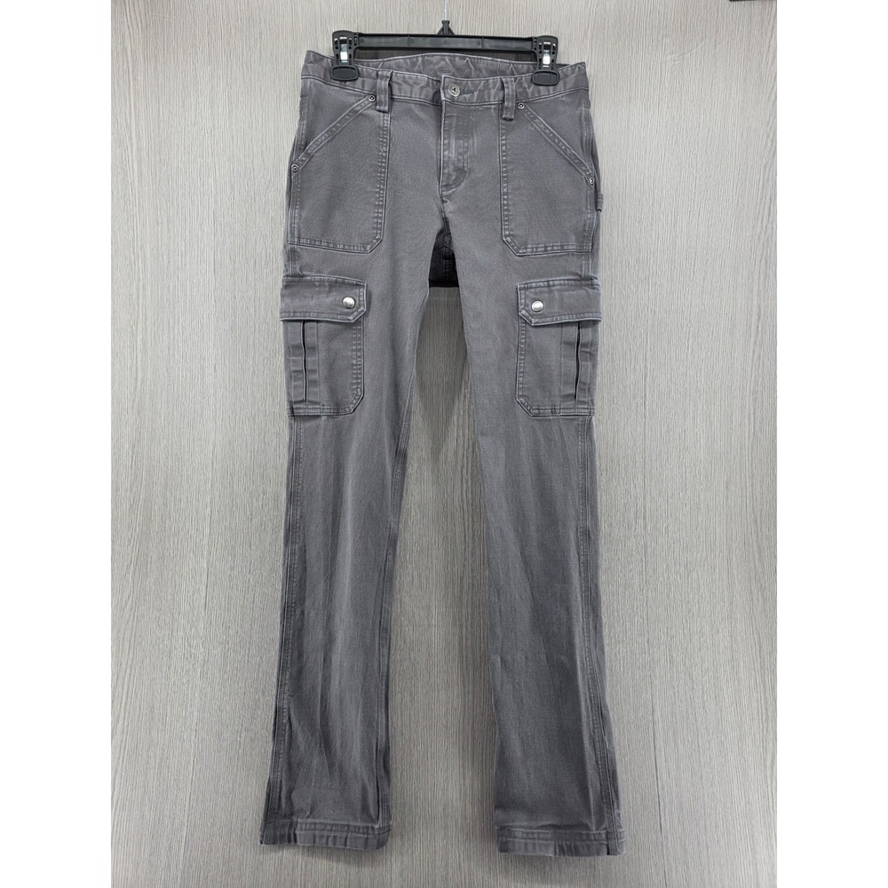Duluth Trading Straight Leg Low Rise Cargo Curvesetter Waistband Jeans Womens 4
